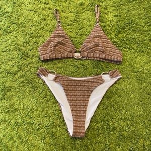 Woven boho bikini set